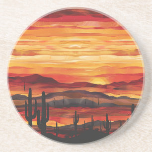 Dessous De Verre En Grès Dessous de verre de grès du désert Sunset