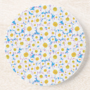 Dessous De Verre En Grès Dessous de verre de grès : Marguerites blanches su
