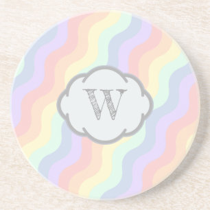 Dessous De Verre En Grès Dessous de verre de grès Pastel Rainbow Waves