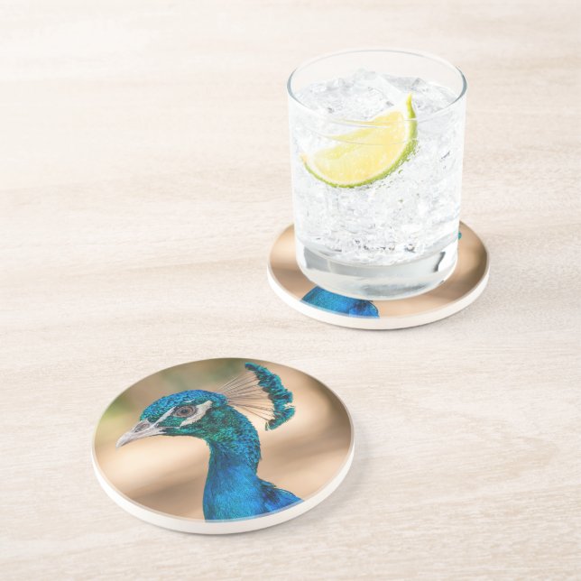 Dessous De Verre En Grès Dessous de verre de grès Peacock (Côté)