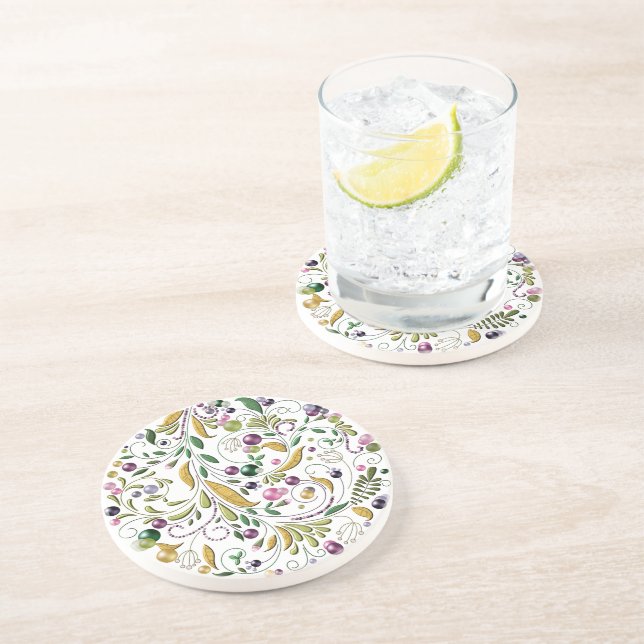 Dessous De Verre En Grès Dessous de verre - grès - Cercle toscan (Côté)