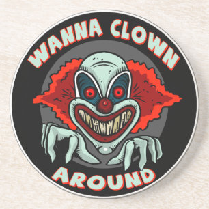Dessous De Verre En Grès Dessous de verre mauvais de grès de clown
