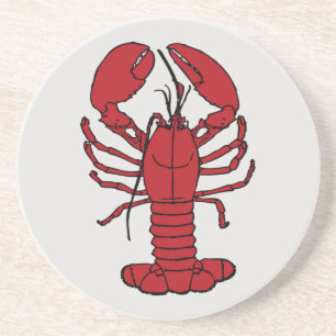 Dessous De Verre En Grès dessous de verre rouges mignons de grès de homard