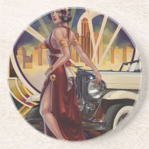 Dessous De Verre En Grès Detroit, Michigan Ville automobile