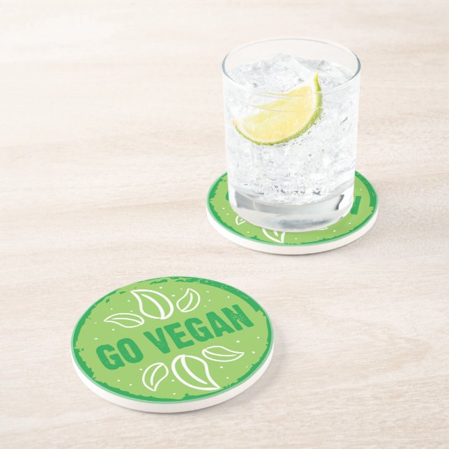 Dessous De Verre En Grès Devenez végétalien (Côté)