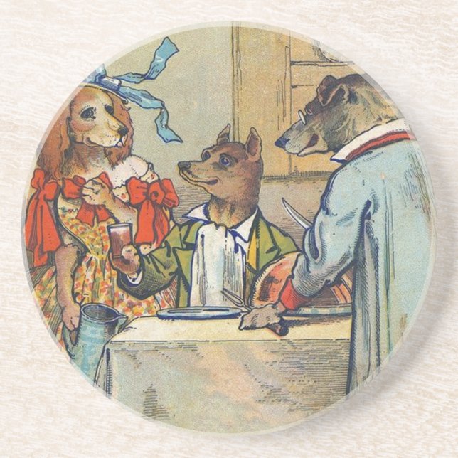 Dessous De Verre En Grès Dîner de chien victorien Dress Doggy (Devant)