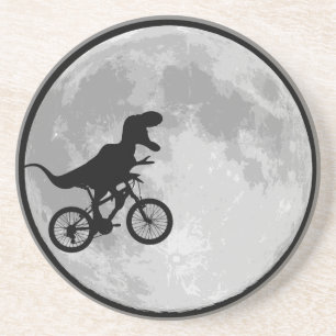 Dessous De Verre En Grès Dinosaur Vélo & Lune