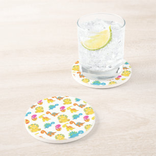 Dessous De Verre En Grès Dinosaures Mignons, Motif De Dinosaures, Baby Dino