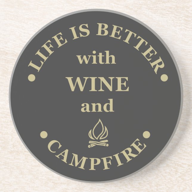 Dessous De Verre En Grès dit citant phrase de slogan sur le vin (Devant)