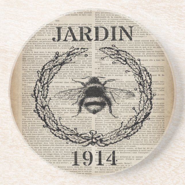 Dessous De Verre En Grès ditionary print frentry vintage bee (Devant)