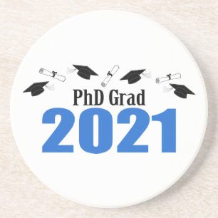 Dessous De Verre En Grès Doctorat - Casquettes Et Diplômes De 2021 (Bleu)