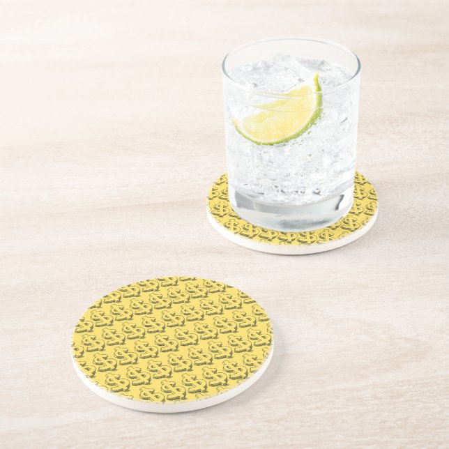 Dessous De Verre En Grès dollar or (Côté)