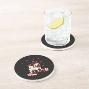 Dessous De Verre En Grès Don de Chien Valentine Jour de la Saint Valentin