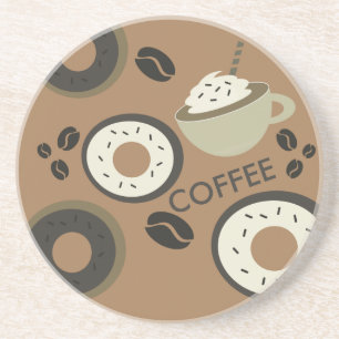 Dessous De Verre En Grès Donuts aux grains de café sucrés Barista