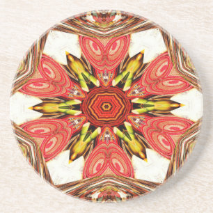 Dessous De Verre En Grès Doodle Floral Art Imprimer