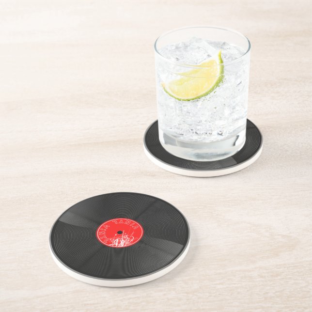 Dessous De Verre En Grès Dossier de vinyle (Côté)