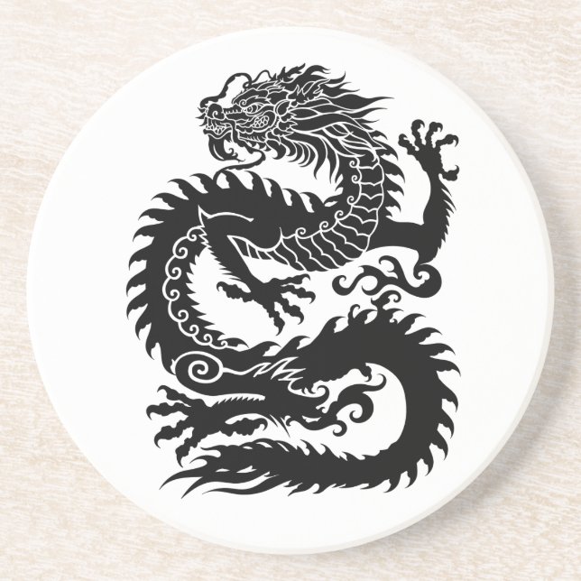 Dessous De Verre En Grès Dragon chinois traditionnel (Devant)