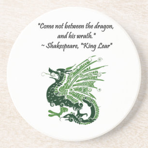 Dessous De Verre En Grès Dragon et sa colère Shakespeare King Lear Dessin