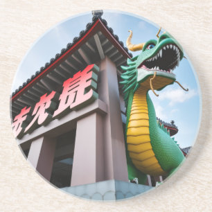 Dessous De Verre En Grès Dragon impérial chinois