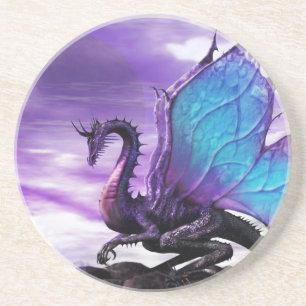 Dessous De Verre En Grès Dragon violet