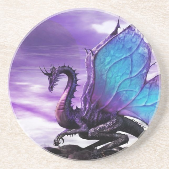 Dessous De Verre En Grès Dragon violet (Devant)
