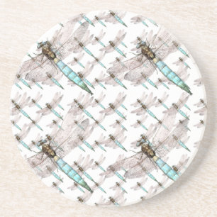 Dessous De Verre En Grès Dragonfly Air Force en blanc