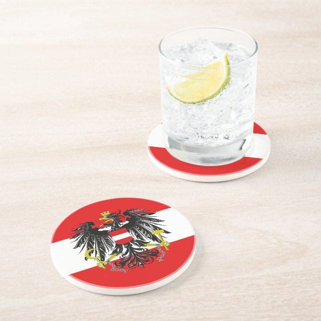 Dessous De Verre En Grès Drapeau autrichien (Côté)