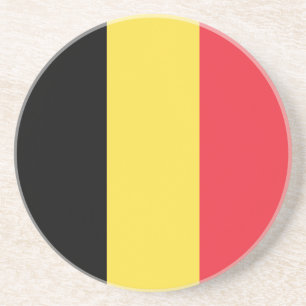 Dessous De Verre En Grès Drapeau belge patriotique