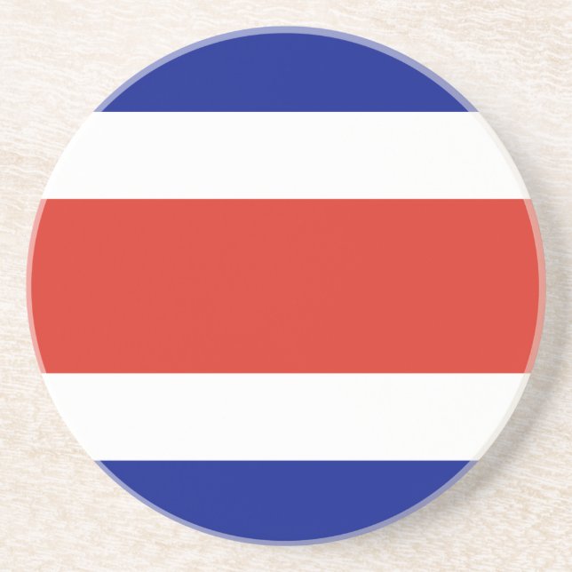 Dessous De Verre En Grès Drapeau civil du Costa Rica (Devant)