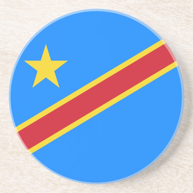 Dessous De Verre En Grès Drapeau Congo Kinshasa (Devant)