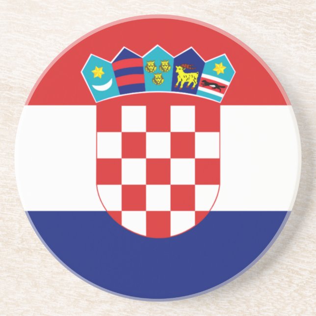 Dessous De Verre En Grès Drapeau croate - Trobojnica (Devant)