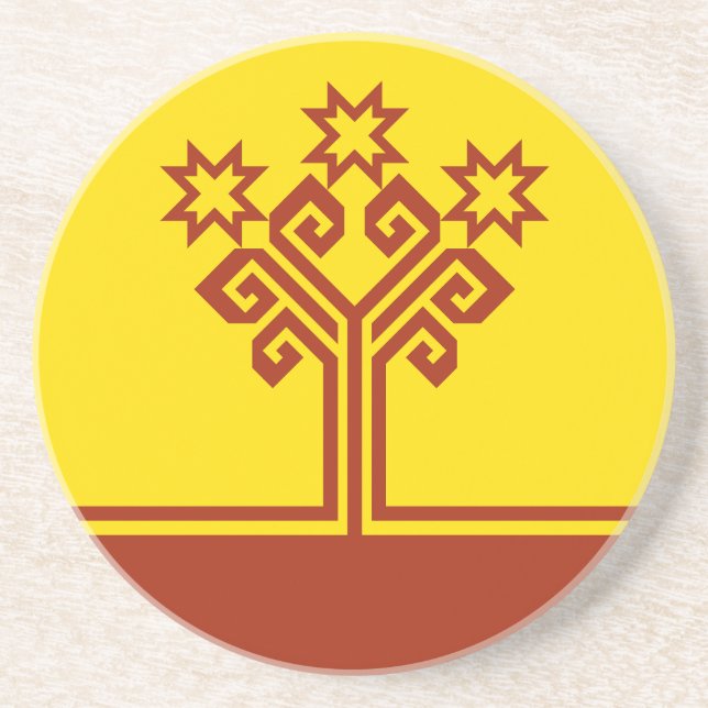 Dessous De Verre En Grès Drapeau de Chuvashia (Devant)