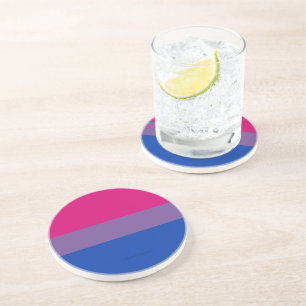 Dessous De Verre En Grès Drapeau de fierté bisexuel de SlipperyJoe's lavand