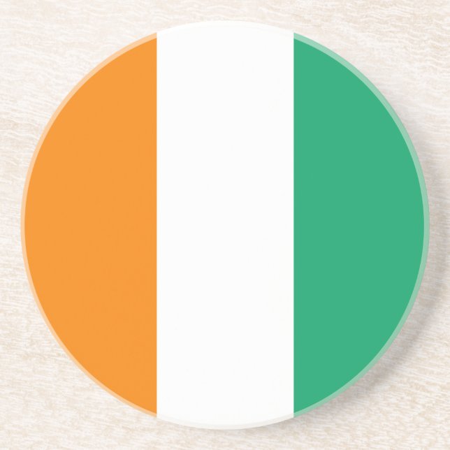 Dessous De Verre En Grès Drapeau de la Côte d'Ivoire (Devant)