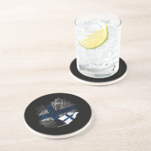 Dessous De Verre En Grès Drapeau de la Finlande