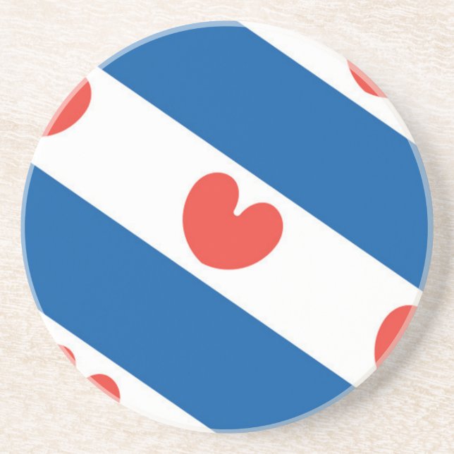 Dessous De Verre En Grès Drapeau de la Frise (Devant)