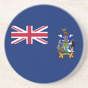 Dessous De Verre En Grès Drapeau de la Géorgie du Sud et des îles Sandwich
