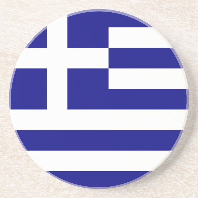 Dessous De Verre En Grès Drapeau de la Grèce (Devant)