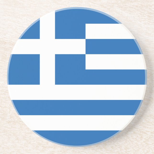 Dessous De Verre En Grès Drapeau de la Grèce (Devant)
