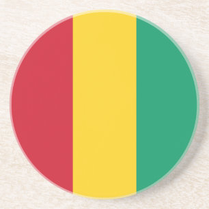 Dessous De Verre En Grès Drapeau de la Guinée