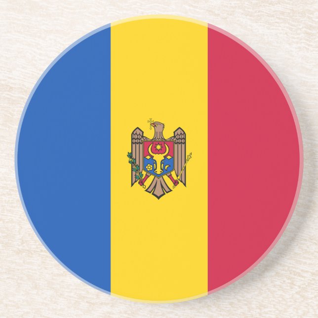 Dessous De Verre En Grès Drapeau de la Moldavie (Devant)