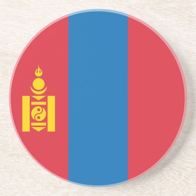 Dessous De Verre En Grès Drapeau de la Mongolie (Devant)