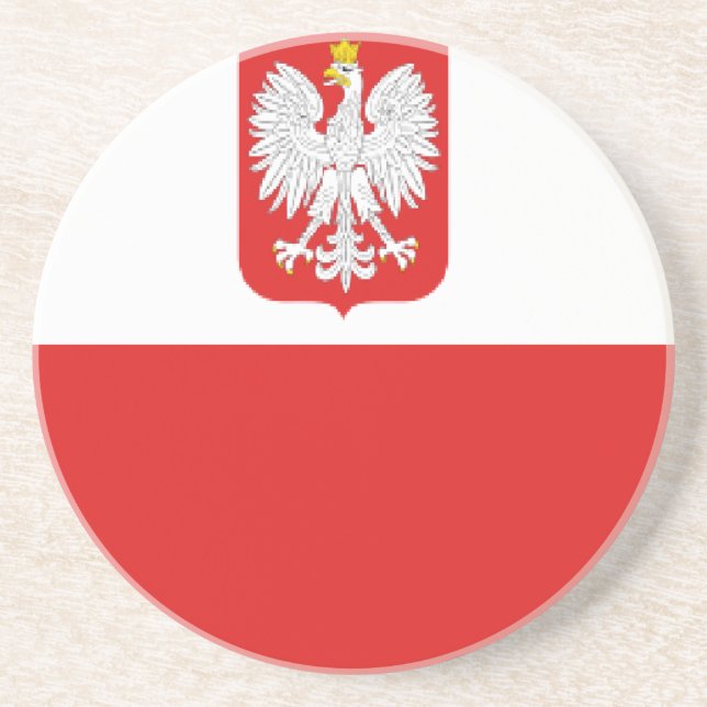 Dessous De Verre En Grès drapeau de la pologne (Devant)