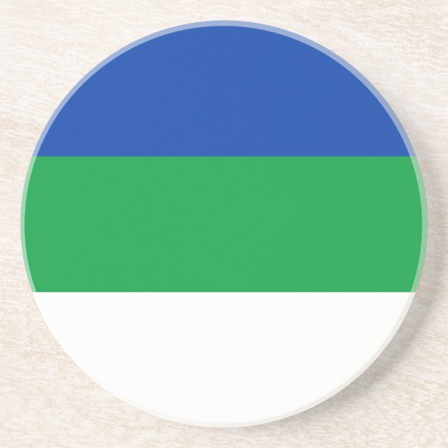 Dessous De Verre En Grès Drapeau de la République de Komi (Devant)
