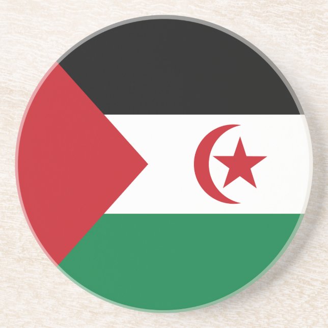 Dessous De Verre En Grès Drapeau de la République démocratique arabe sahrao (Devant)