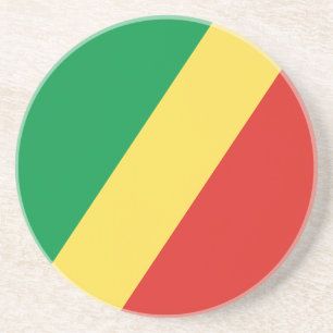 Dessous De Verre En Grès Drapeau de la République du Congo