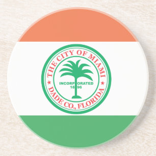Dessous De Verre En Grès Drapeau de la ville de Miami