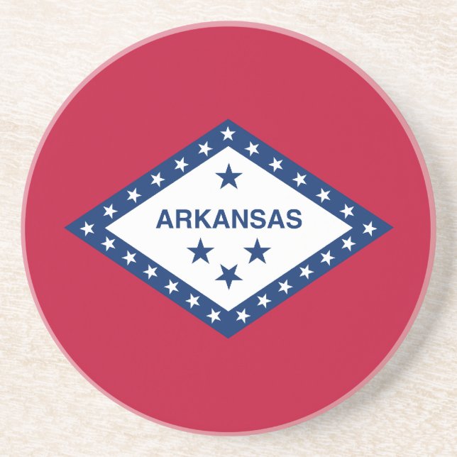 Dessous De Verre En Grès Drapeau de l'Arkansas (Devant)