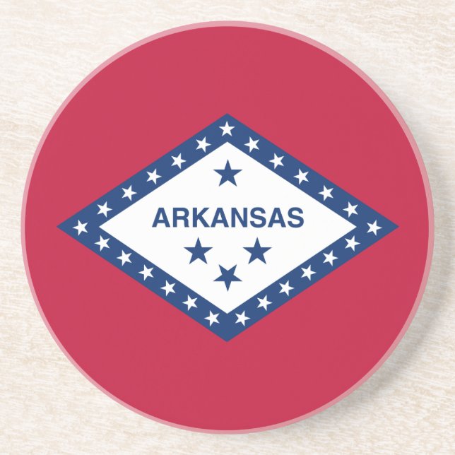 Dessous De Verre En Grès Drapeau de l'Arkansas (Devant)