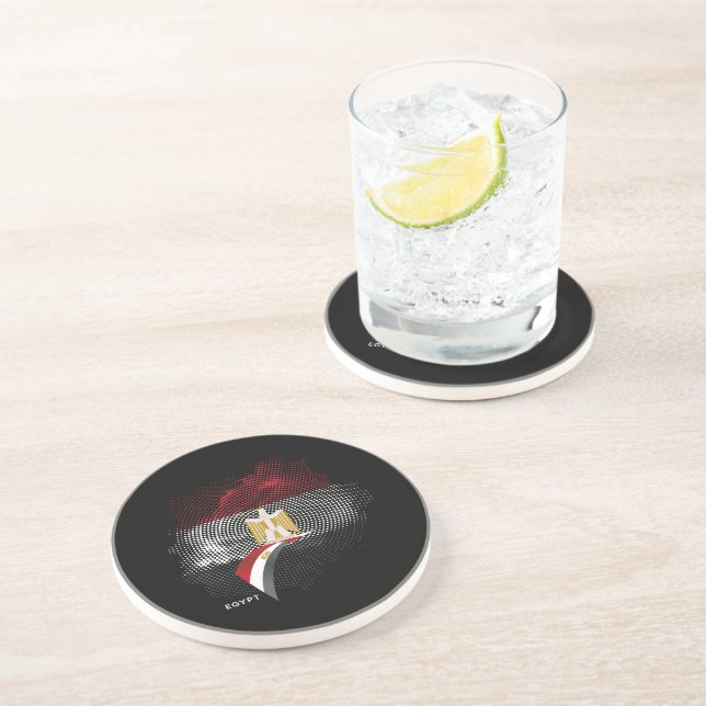 Dessous De Verre En Grès Drapeau de l'Égypte (Côté)